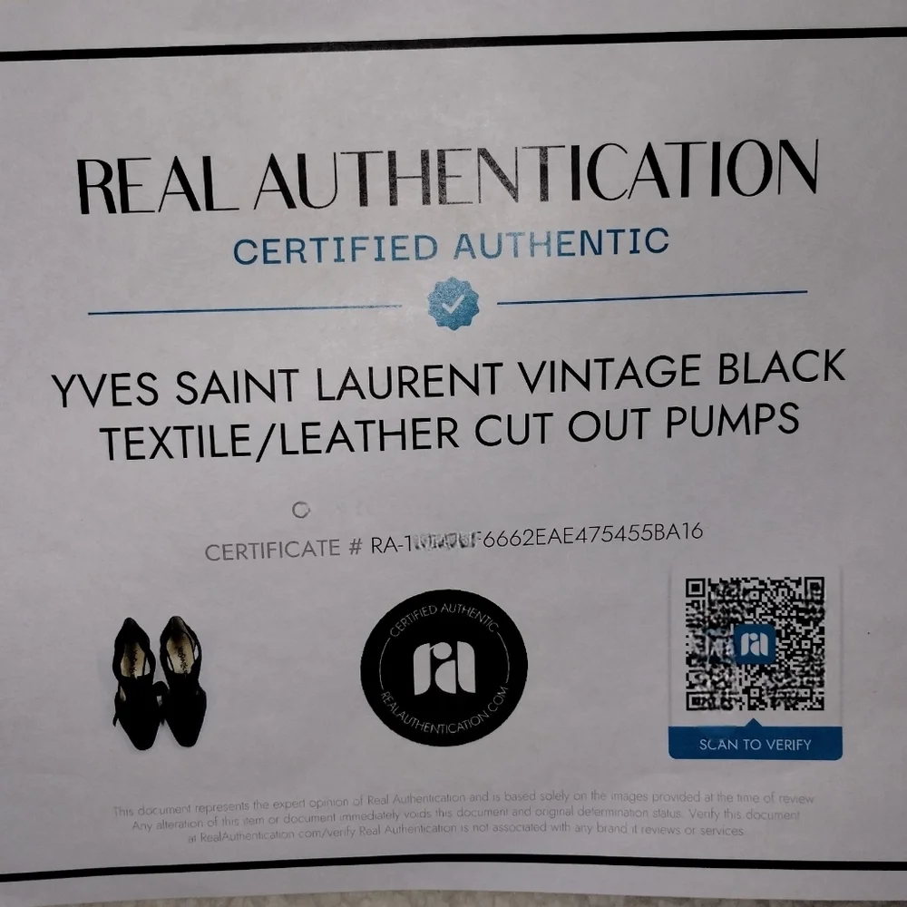 Yves Saint Laurent Vintage YSL Black Velvet Leather Laced Bow Y2K Tied Heels - Picture 11 of 11